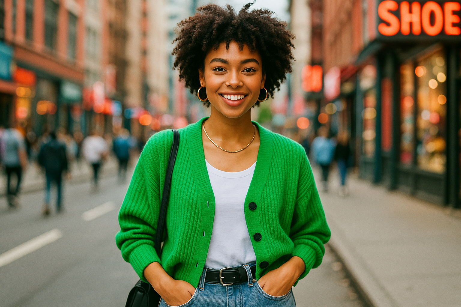 Trendy young woman customer